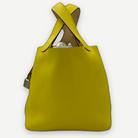 Hermès Yellow and White Leather Picotin Lock 18 Silver Hardware | Shop Authentique Lux