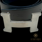 Hermès 38mm Constance Reversible Belt in Black and Grey, size 90 cm I Authentique Lux