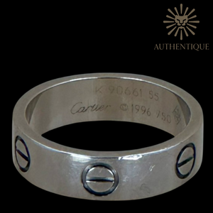 Cartier Love Ring – Classic 5.5mm, 18K White Gold, Size 55 (US 7.25) | Vintage