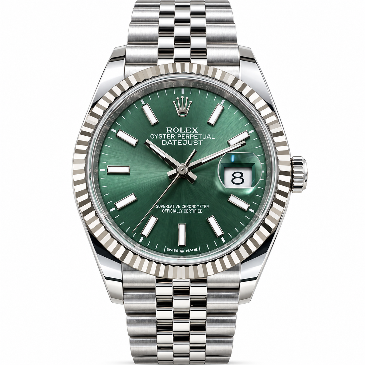 Rolex Datejust 36 126234, Green Dial, 18K White Gold Bezel, Full Set, 2025 | Shop Authentique Lux
