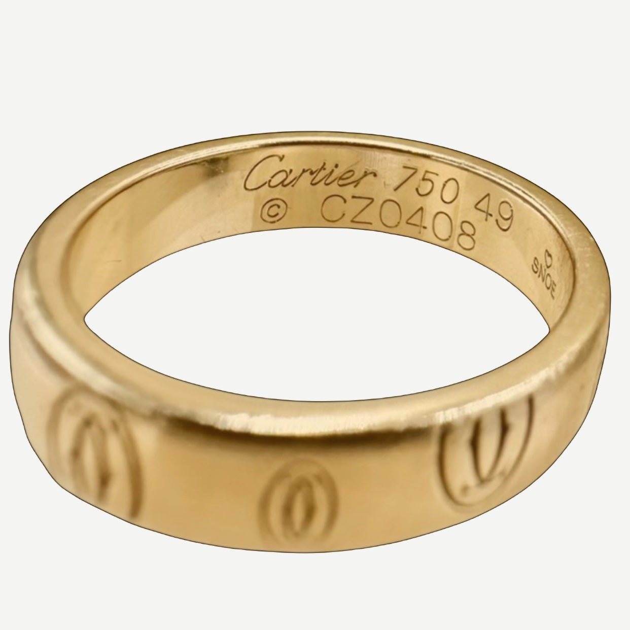 Cartier Happy Birthday Ring, Logo Band, 18K Rose Gold, Size 49 | Shop Authentique Lux