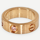 Cartier Love Ring, 18K Rose Gold, Pink Sapphire, 5.5mm, Size 47 | Shop Authentique Lux