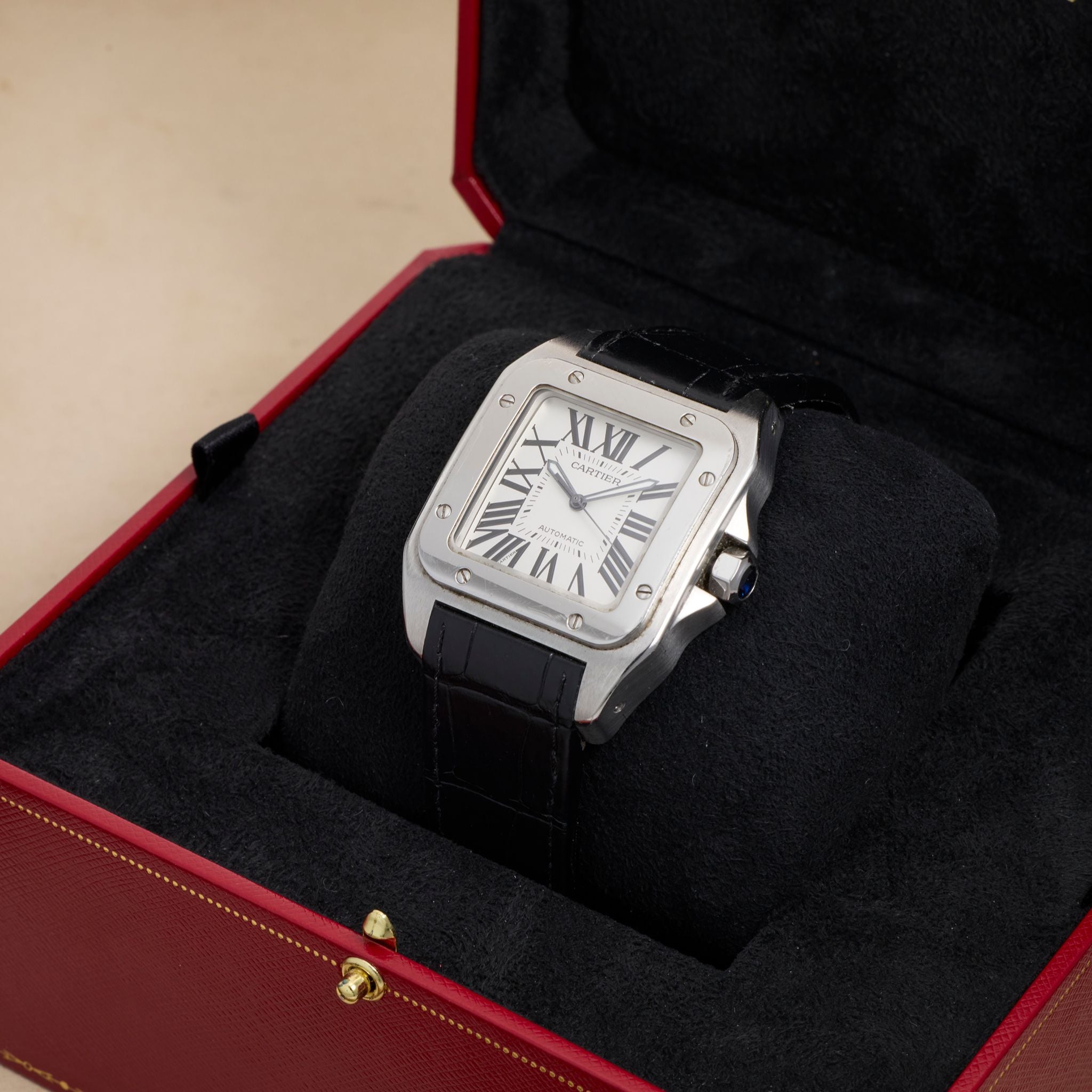 Cartier Santos Galbée 2656, Stainless Steel, White Dial, Full Set, 2026 | Shop Authentique Lux
