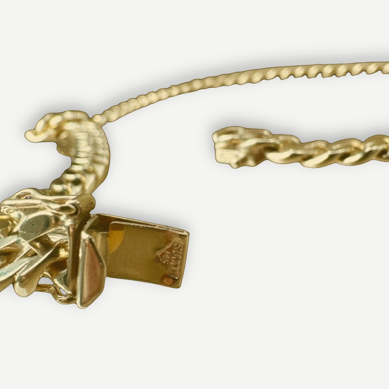 SUCCO Heavy Curb Link Necklace, 14K Yellow Gold, 15 in., 44.1g, Vintage