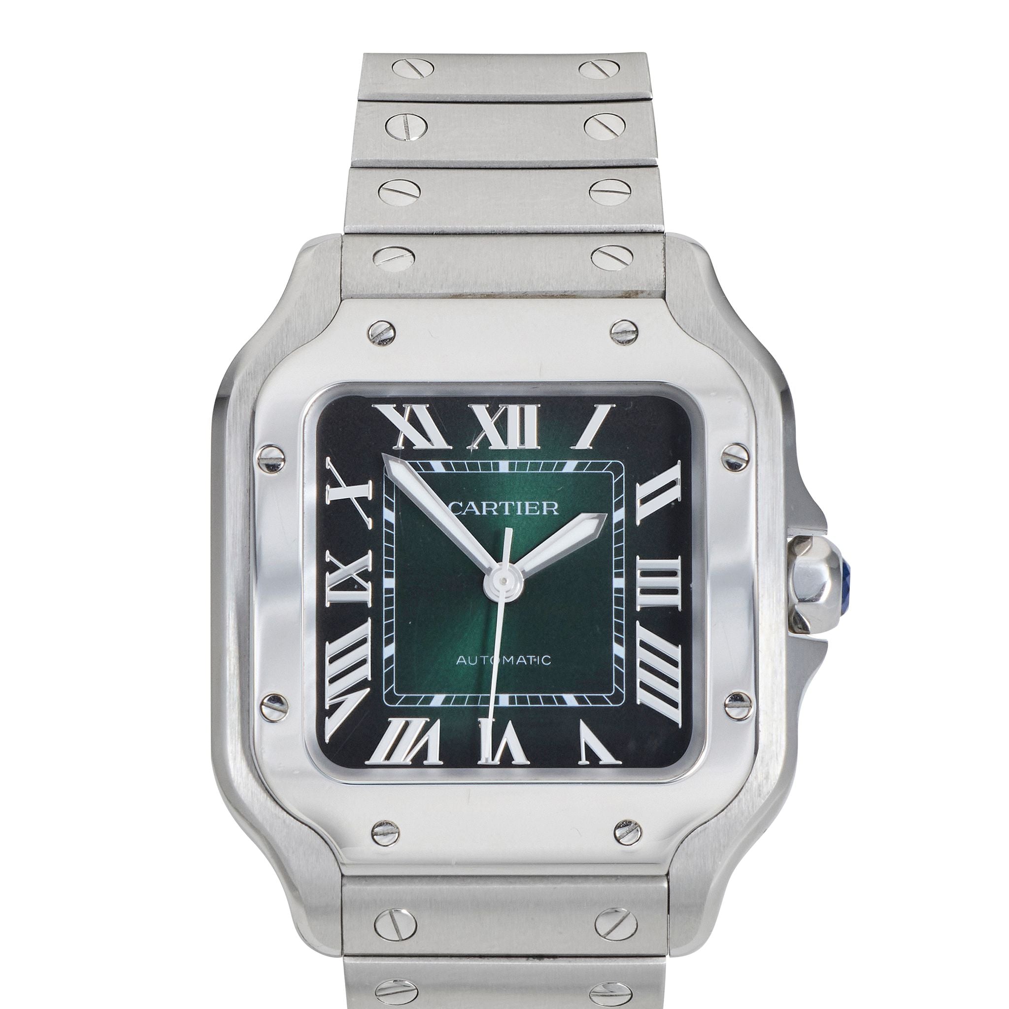 Cartier Santos de Cartier WSSA0061, Stainless Steel, Green Dial, Full Set, 2026 | Shop Authentique Lux