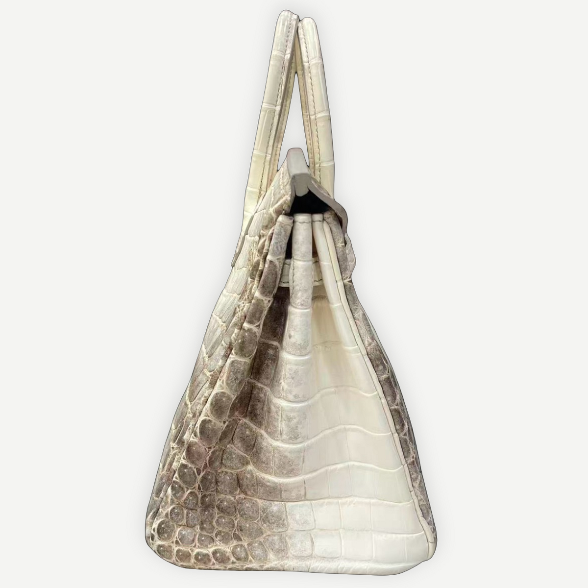HERMÈS Birkin 25, Matte Himalaya Niloticus Crocodile, Palladium Hardware, 2012 | Shop Authentique Lux