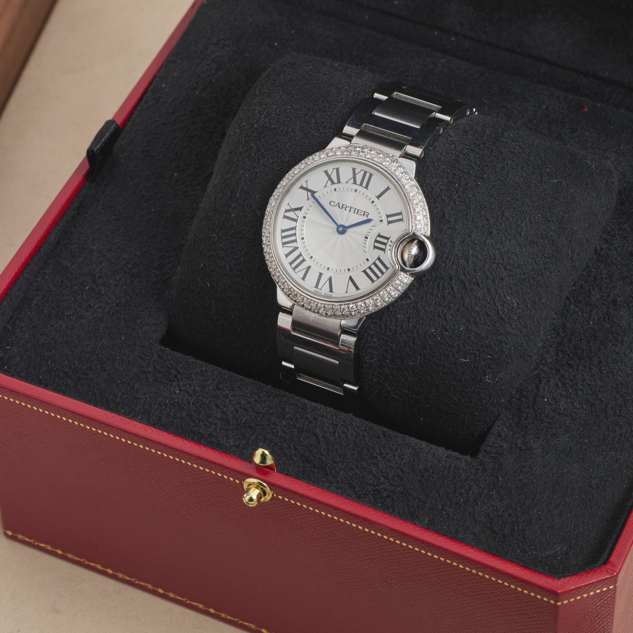 Cartier Ballon Bleu de Cartier 33mm 3005, Stainless Steel, White Dial, Full Set, 2026 | Shop Authentique Lux