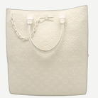 Louis Vuitton Sac Plat tote ivory Monogram Taurillon leather front view | Shop Authentique Lux