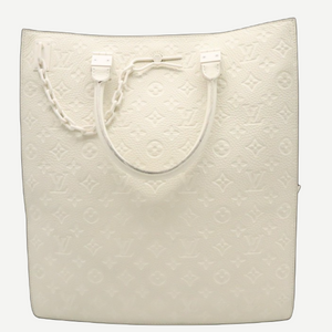 LOUIS VUITTON Sac Plat Tote, Ivory Monogram Taurillon Leather, Silver-Tone Hardware