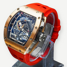 Richard Mille RM 30-01 rose gold watch, crown-side angled view | Shop Authentique Lux