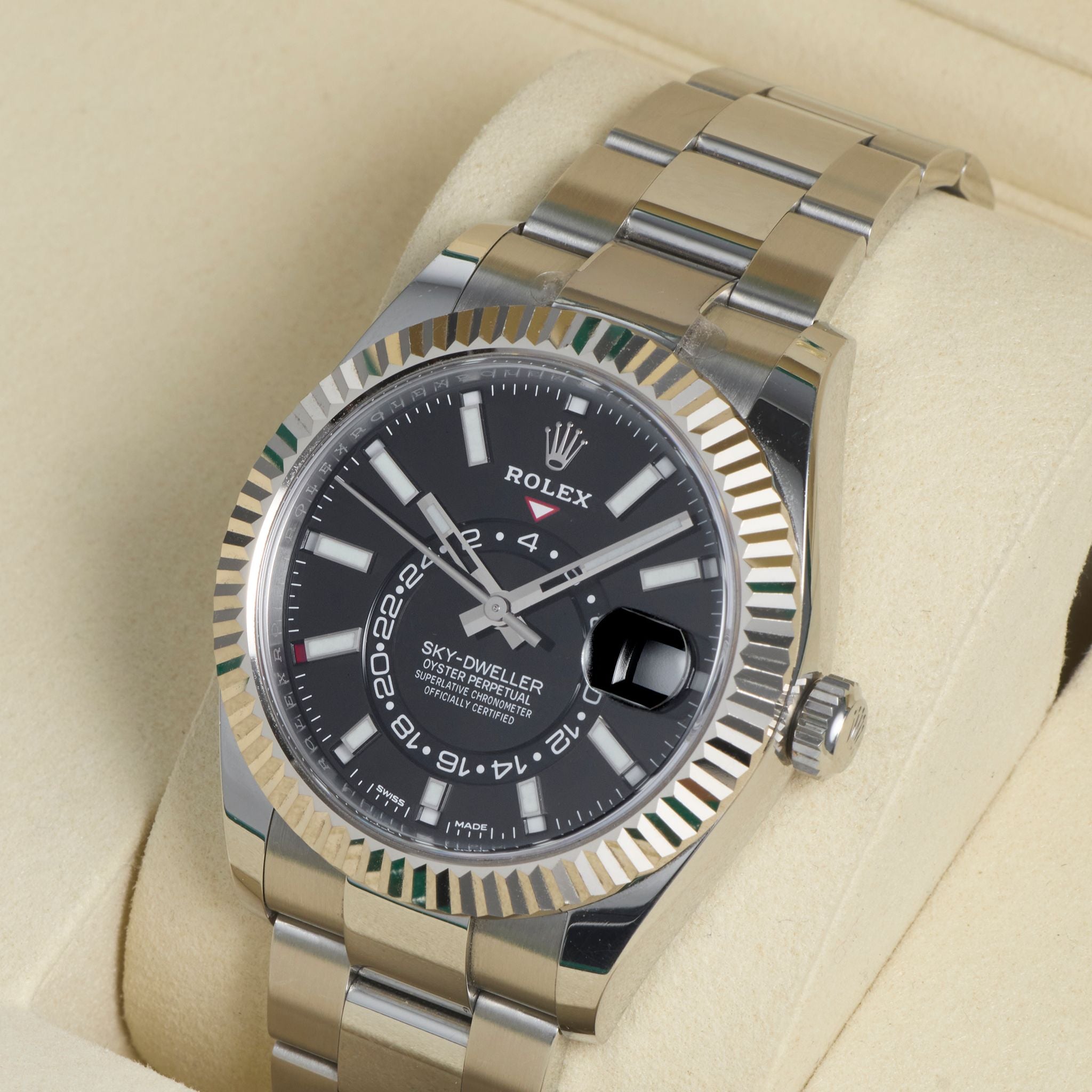 Rolex Sky-Dweller 326934, White Rolesor, Black Dial, Full Set, 2026 | Shop Authentique Lux