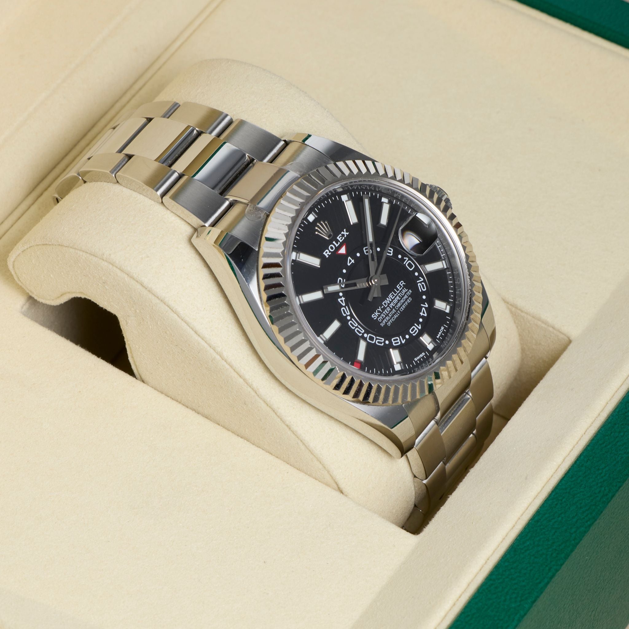 Rolex Sky-Dweller 326934, White Rolesor, Black Dial, Full Set, 2026 | Shop Authentique Lux