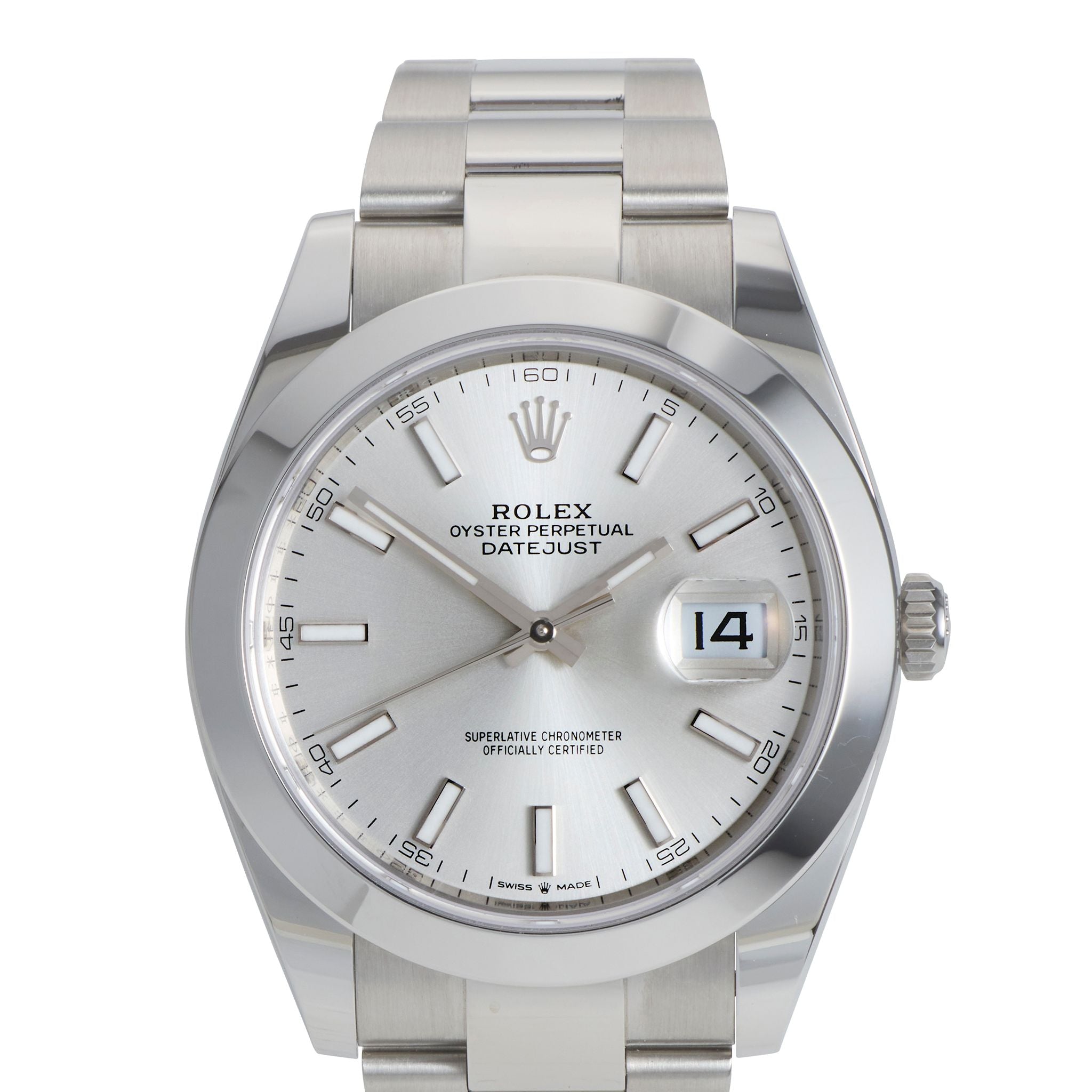 Rolex Datejust 41 126300, Silver Baton Dial, Oystersteel, Full Set, 2026 | Shop Authentique Lux