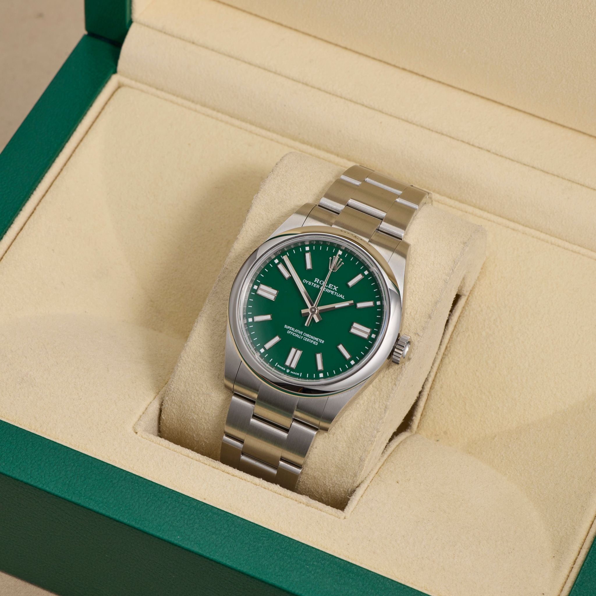 Rolex Oyster Perpetual 41 134300, Mint Green Dial, Oystersteel, Full Set, 2026 | Shop Authentique Lux