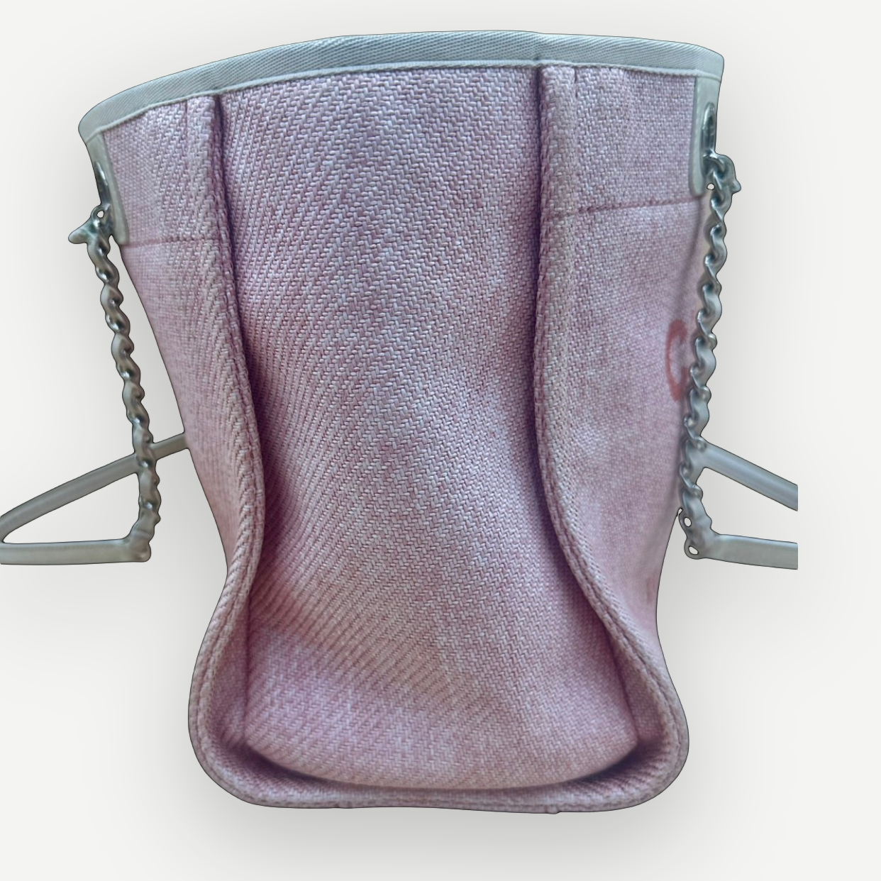Chanel Deauville Large Shopping Tote Pink Tweed Canvas Silver Hardware | Shop Authentique Lux