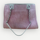 Chanel Deauville Large Shopping Tote Pink Tweed Canvas Silver Hardware | Shop Authentique Lux