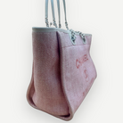 Chanel Deauville Large Shopping Tote Pink Tweed Canvas Silver Hardware | Shop Authentique Lux