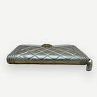 Chanel Boy Chevron Quilted Metallic Gold Leather Continental Wallet | Shop Authentique Lux