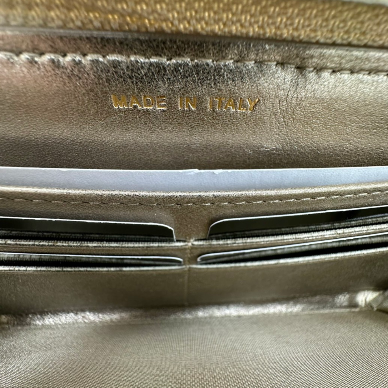 Chanel Boy Chevron Quilted Metallic Gold Leather Continental Wallet | Shop Authentique Lux