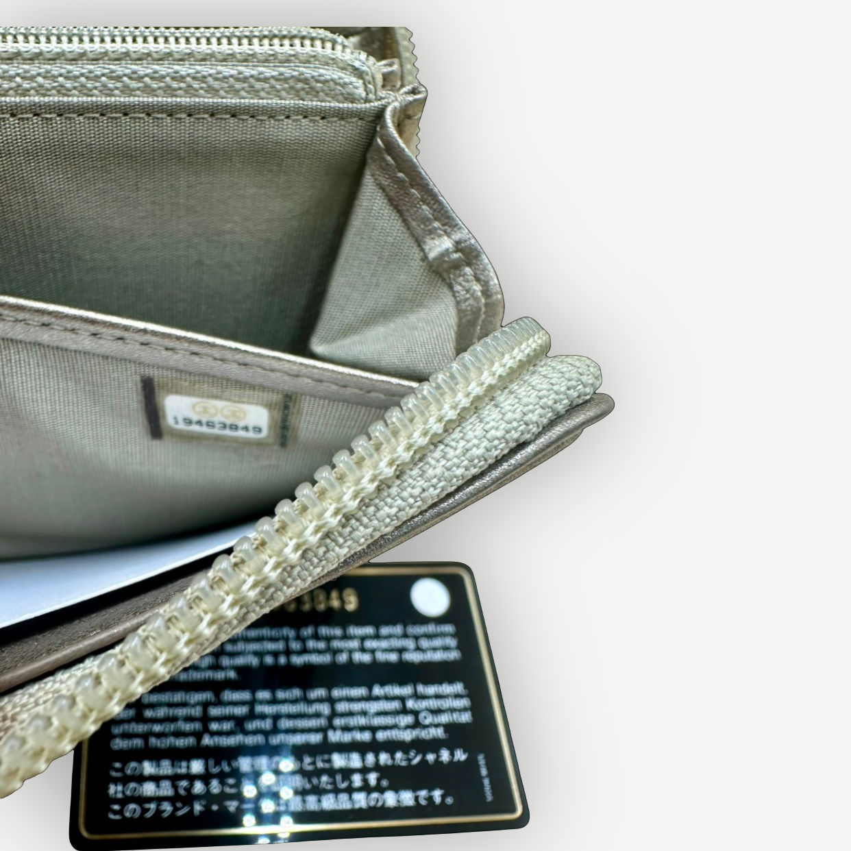 Chanel Boy Chevron Quilted Metallic Gold Leather Continental Wallet | Shop Authentique Lux