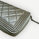 Chanel Boy Chevron Quilted Metallic Gold Leather Continental Wallet | Shop Authentique Lux