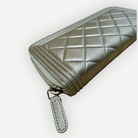 Chanel Boy Chevron Quilted Metallic Gold Leather Continental Wallet | Shop Authentique Lux