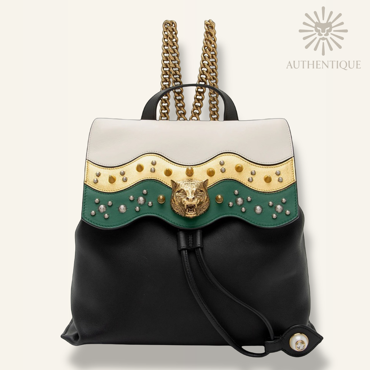 Gucci Malin Studded Leather Backpack- Authentique Lux