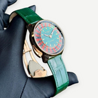 JACOB & CO. Casino Tourbillon malachite roulette dial angled view | Shop Authentique Lux