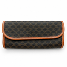 Celine Vintage Macadam Cylinder Cosmetic Pouch, Macadam Canvas & Leather | Shop Authentique Lux