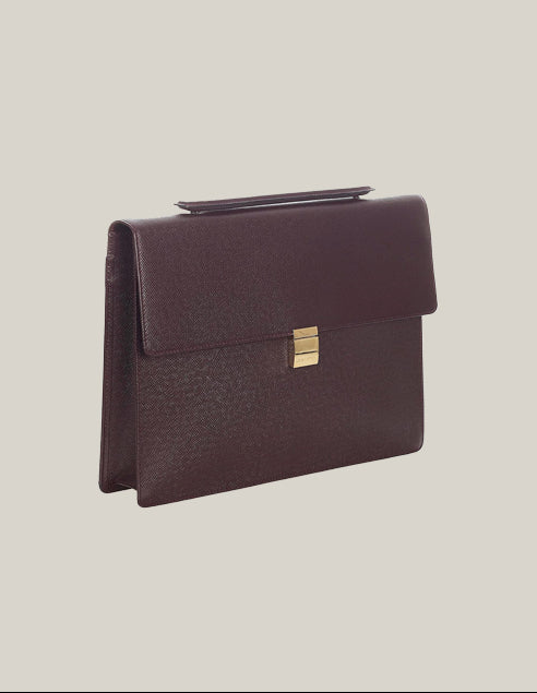 Louis Vuitton Taiga Leather Porte-Document Angara Vintage Briefcase - Authentique Luxury | 100% Authentic Louis Vuitton Bag