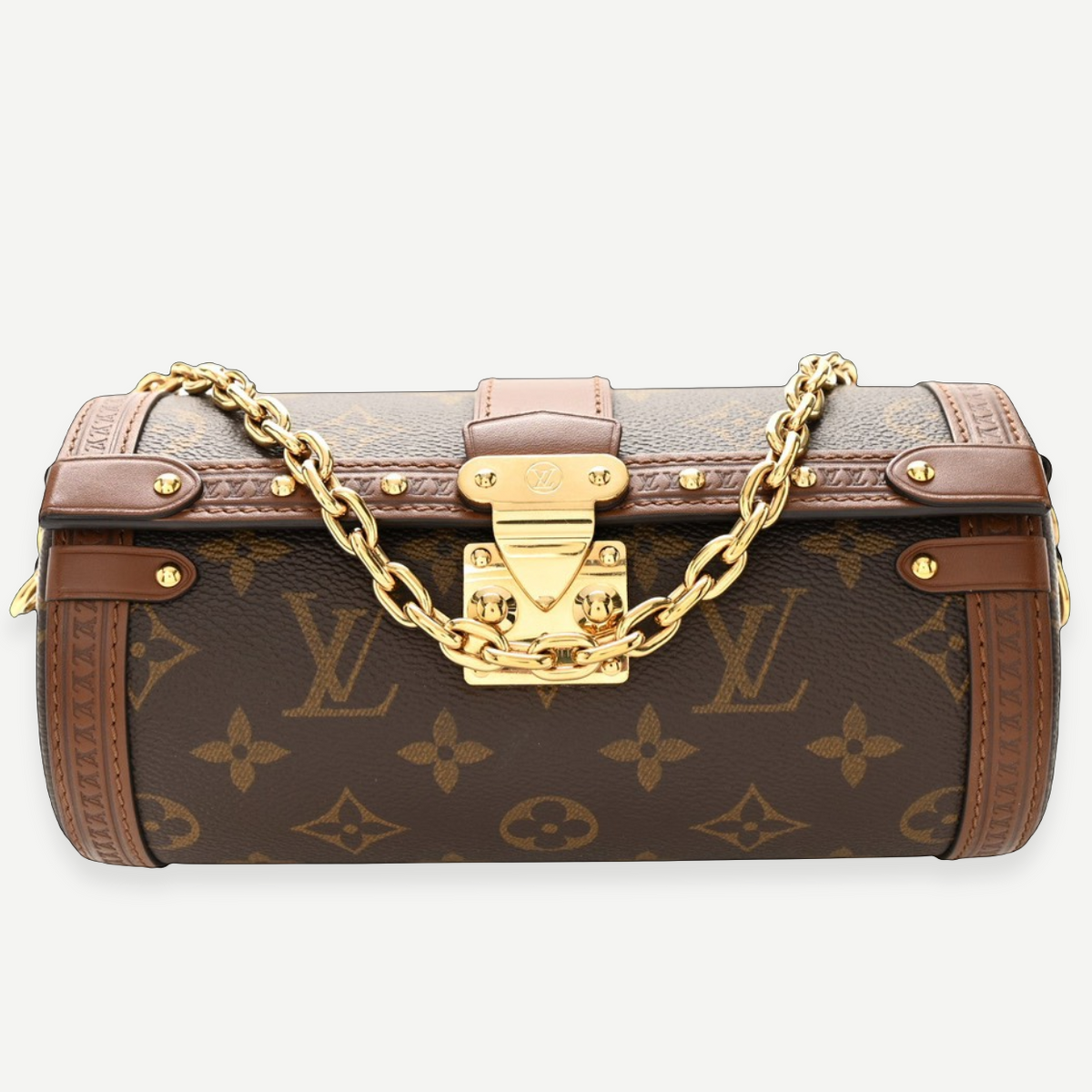 LOUIS VUITTON Papillon Trunk Monogram canvas front with gold-tone chain | Shop Authentique Lux