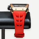 Richard Mille RM 30-01 watch, opposite case profile and red strap | Shop Authentique Lux