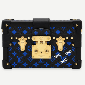 LOUIS VUITTON Petite Malle, Black and Blue Monogram Canvas, Gold-Tone Hardware
