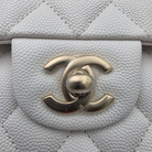 CHANEL Caviar Quilted Medium Classic Double Flap Bag, White, Gold Hardware, Full Set | Shop Authentique Lux