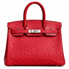 Hermès Birkin 30 in red ostrich leather with palladium hardware | Shop Authentique Lux