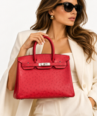 Hermès Birkin 30 in red ostrich leather with palladium hardware | Shop Authentique Lux