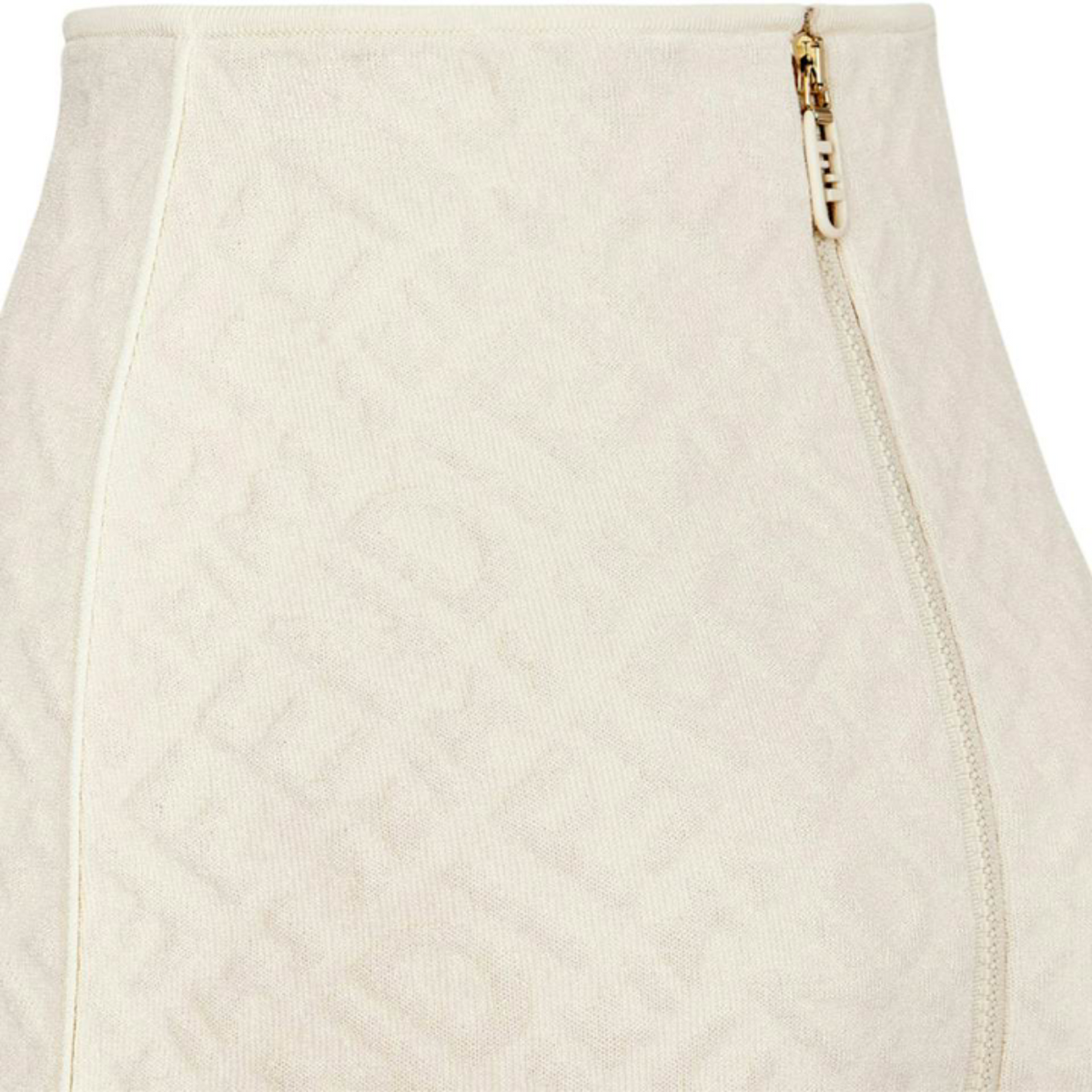 FENDI x SKIMS ivory skirt zipper detail | Shop Authentique Lux