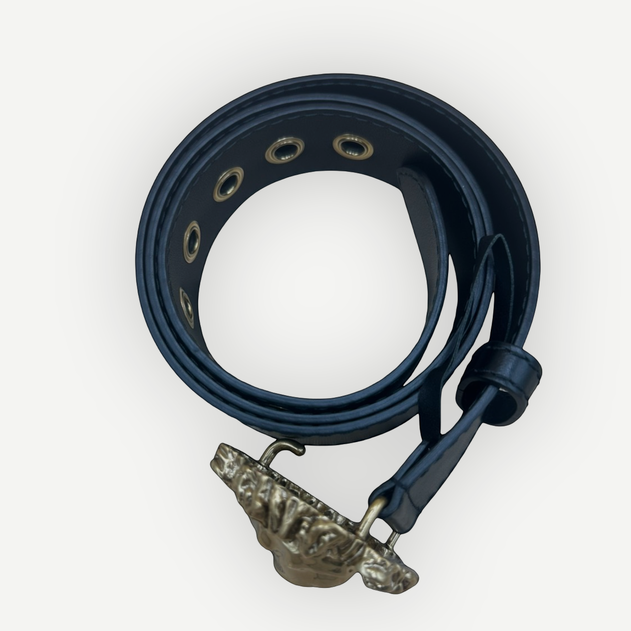 Gucci Lion Head Belt, Black Leather, Gold Hardware | Shop Authentique Lux