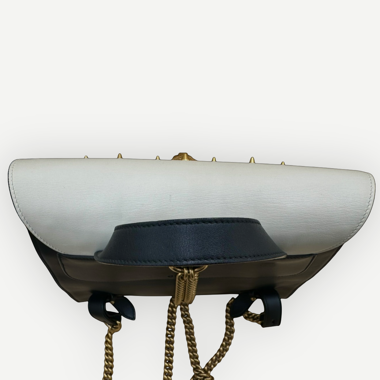 Gucci Malin Medium Studded Backpack, Black Leather, Gold Hardware | Shop Authentique Lux