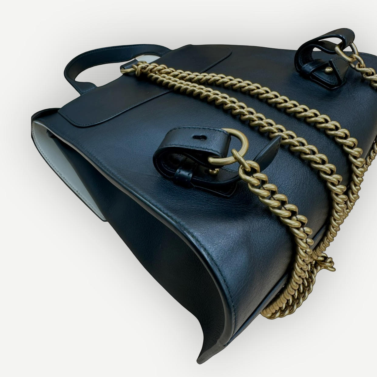 Gucci Malin Medium Studded Backpack, Black Leather, Gold Hardware | Shop Authentique Lux
