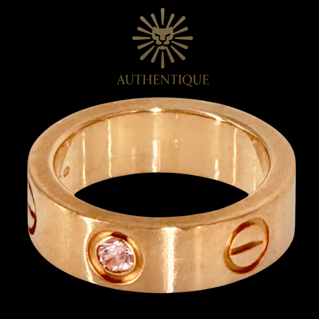 Cartier Classic 5.5mm Wide Love Ring 18K Rose Gold Pink Sapphire 8.5g