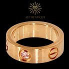 Cartier Classic 5.5mm Wide Love Ring 18K Rose Gold Pink Sapphire 8.5g