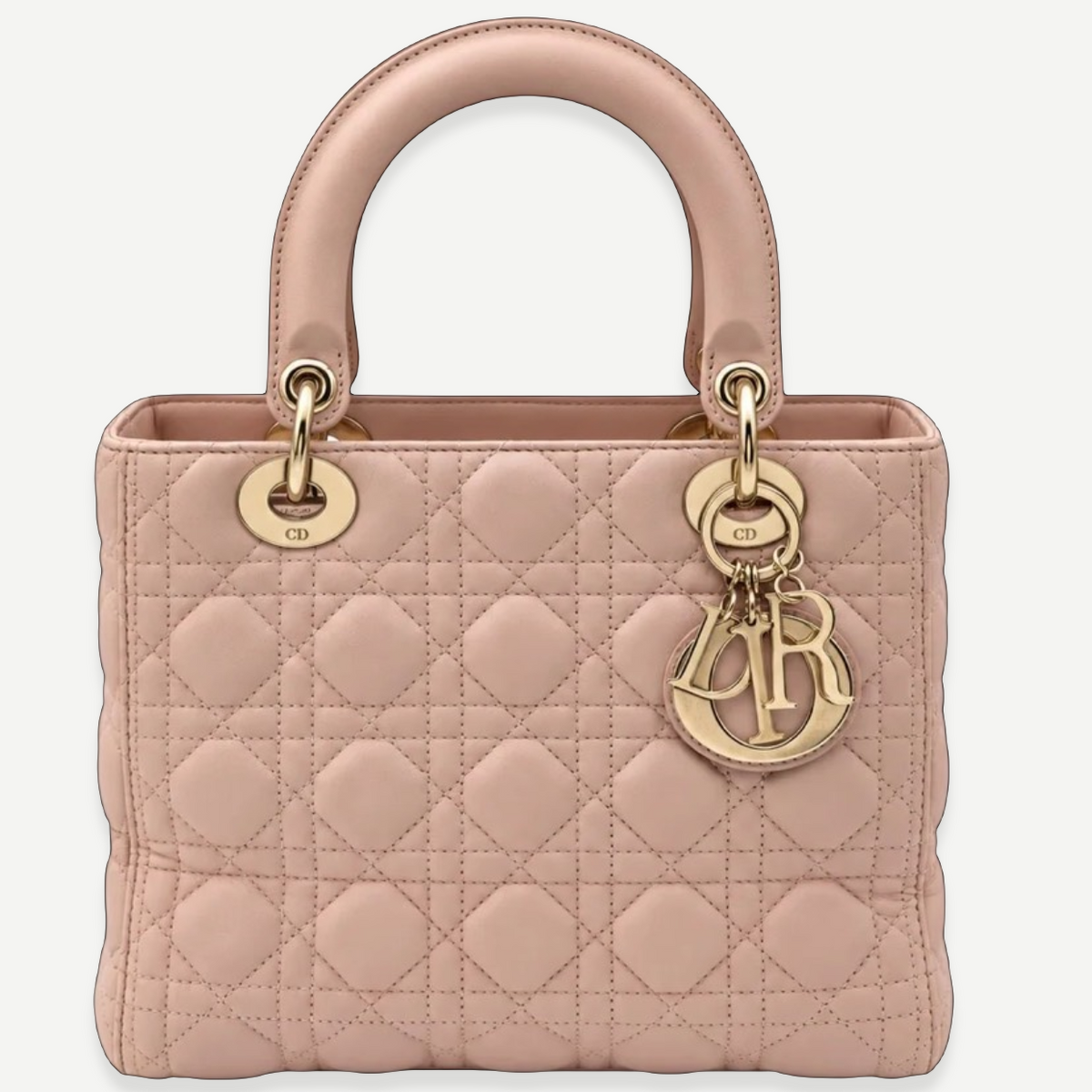 DIOR Medium Lady Dior Bag, Pink Cannage Lambskin, Gold-Tone Hardware | Shop Authentique Lux