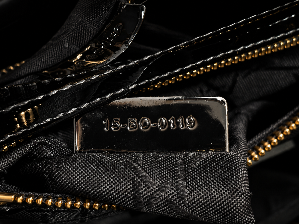Dior Mini Lady Dior, Black Patent Leather, Gold Hardware | Shop Authentique Lux