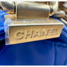 Chanel Medium Boy Bag Chevron Quilted Beautiful Blue Gold Hardware | Shop Authentique Lux