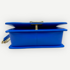 Chanel Medium Boy Bag Chevron Quilted Beautiful Blue Gold Hardware | Shop Authentique Lux
