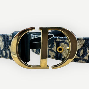 CHRISTIAN DIOR Oblique Jacquard Reversible Belt with CD Buckle, Full Set