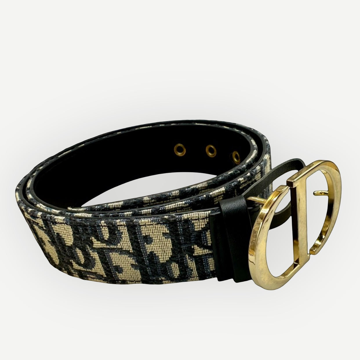CHRISTIAN DIOR Oblique Jacquard Reversible Belt with CD Buckle, Full Set