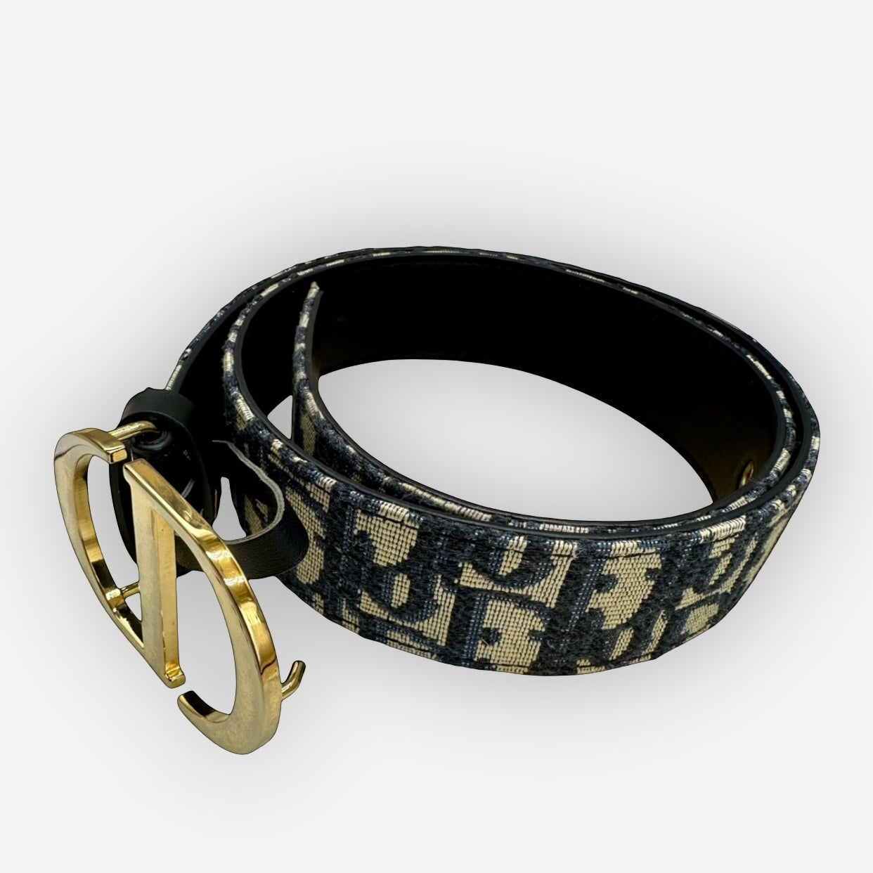 CHRISTIAN DIOR Oblique Jacquard Reversible Belt with CD Buckle, Full Set