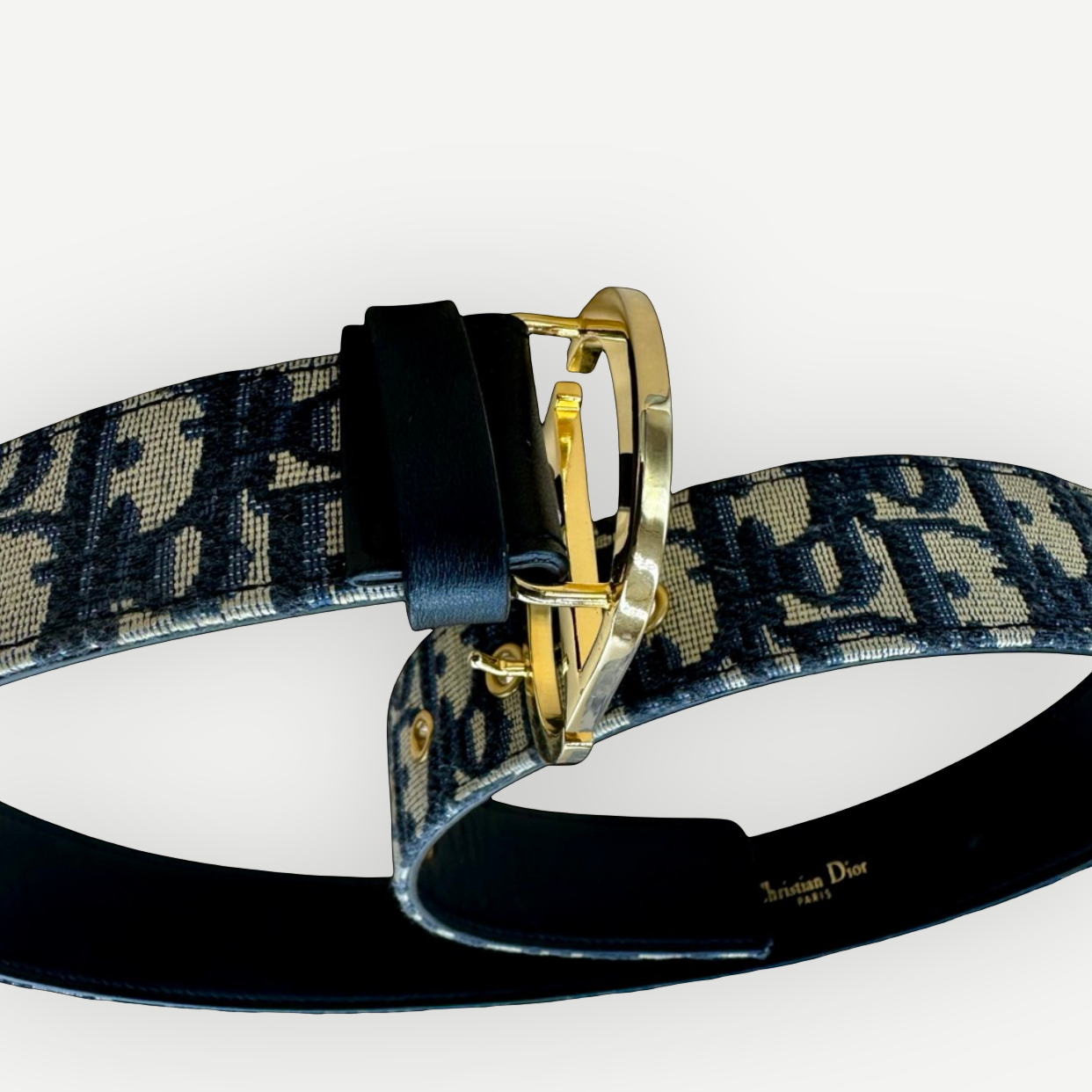CHRISTIAN DIOR Oblique Jacquard Reversible Belt with CD Buckle, Full Set